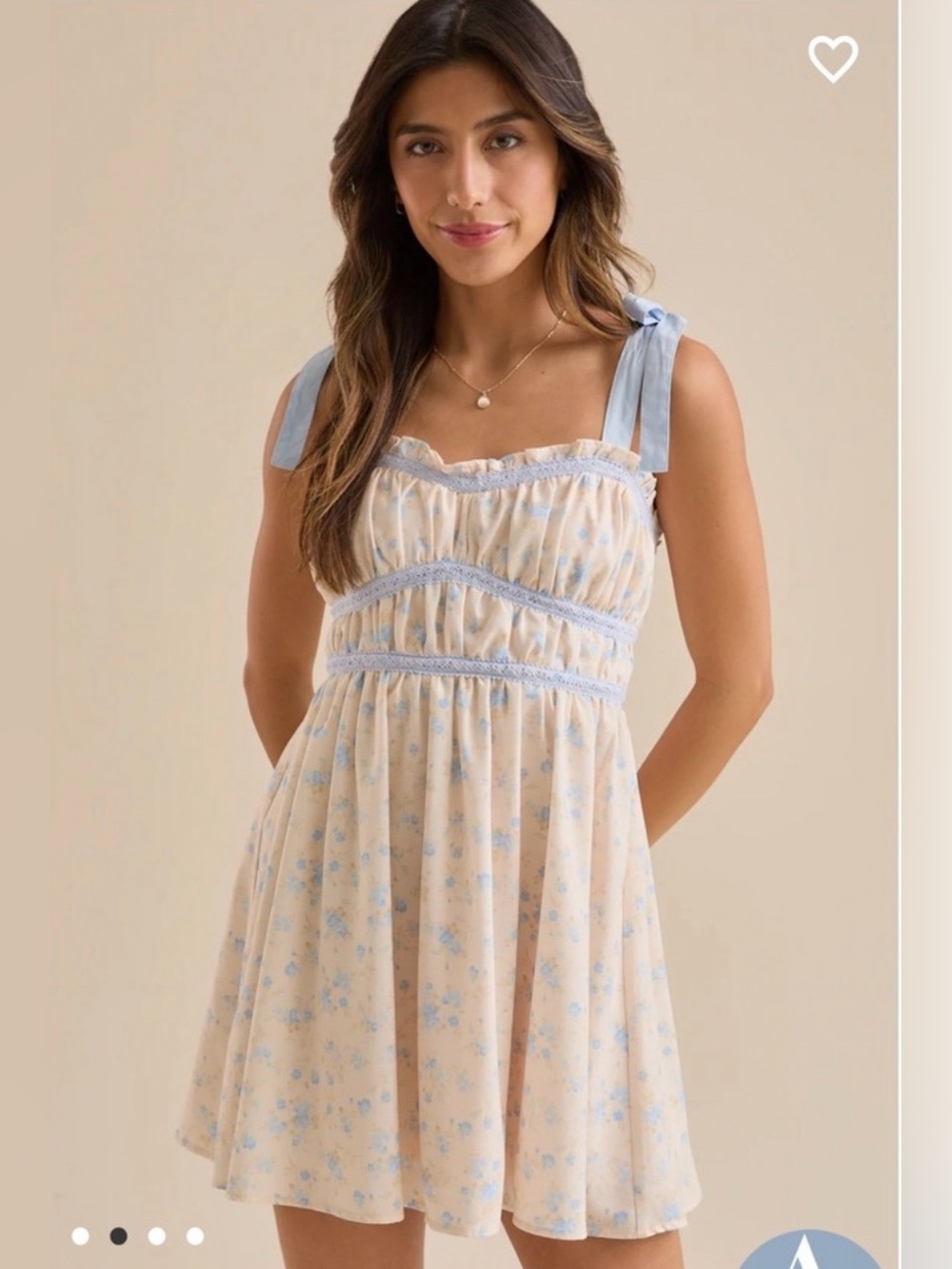 Coquette Cottagecore Floral Babydoll Mini Dress by Altar’d State Size Small